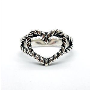 James Avery Rope Heart Ring Twisted Retired 6.5